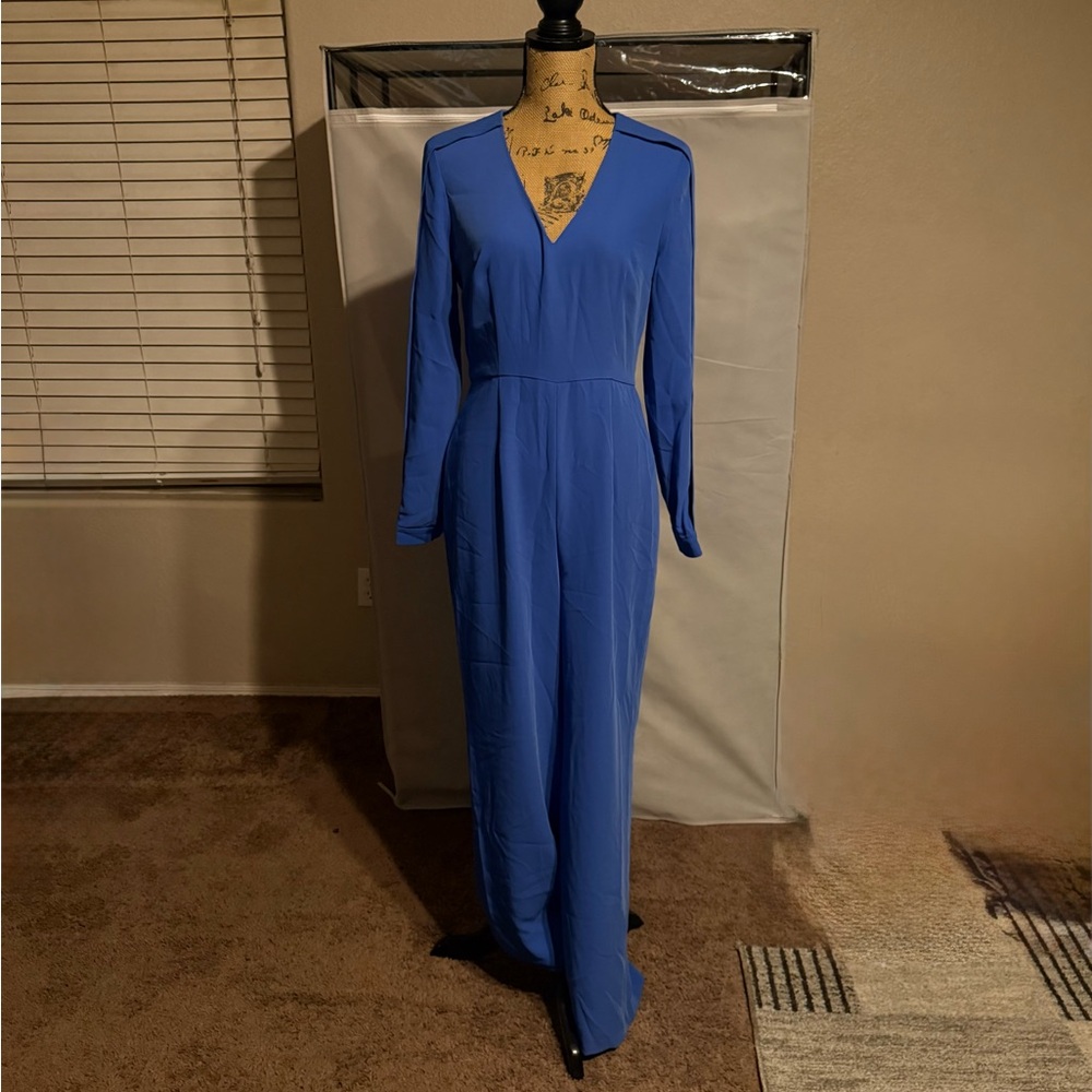 Elegant Blue Long Sleeve Dress